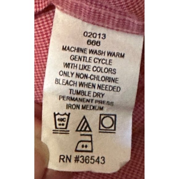 Men's Chaps Classic Fit Wrinkle Pink Button-Down Dress Shirt Cotton Blend Size X - Picture 7 of 16